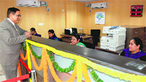 The newly inaugurated Aayakar Seva Kendra at Sector 2 in Panchkula on Monday.
