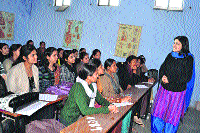 A section of teaching and non-teaching staff members attend a three-day workshop on Effective Teaching and Personality Development. The workshop was organised at Arya Kanya Mahavidyalya, Shahabad.