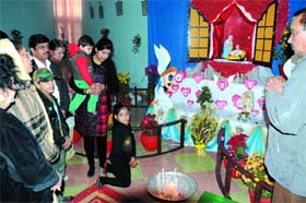 A prayer service in progress at the church situated on the premises of St. Josephs Convent School in Bathinda on Christmas