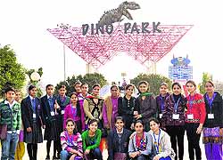 Students of various schools during a visit to Science City Kapurthala as part of the programme INSPIRE, organised by the Department of Science and Technology