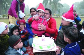 A picnic was organised by Kids Garden playway school at the Rose Garden in Bathinda to mark Christmas celebrations
