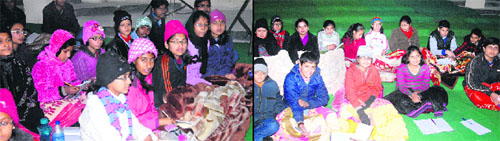 Members of the SPIC MACAY team attend a music workshop in Jalandhar on Wednesday. 