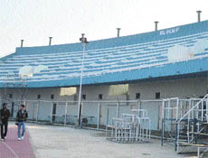 Incomplete work at Guru Nanak Stadium in Ludhiana. 