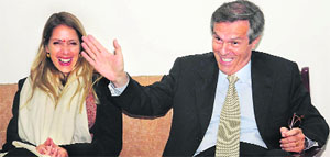 Ambassador of Germany to India Michael Steiner and his wife Eliese during their visit to The Tribune office in Chandigarh on Wednesday. 
