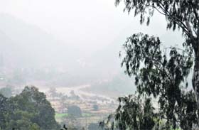 PANORAMA: A view of the Dehradun valley in foggy weather on Thursday