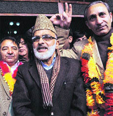 The National Conference and Congress candidates elected to the Legislative Council in the recently held elections in the state. 