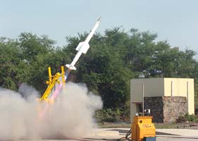 Astra missile being test-fired at the Integrated Test Range in Odisha