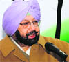 Amarinder Singh at a press conference in Chandigarh on Thursday. 