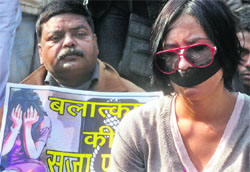 A silent protest at Jantar Mantar.
