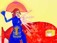 Whither gallery: Homage to Lady Gaga (acrylic on canvas) by Aadhi Vishal from Goa, generated a lot of interest among art lovers