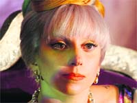 Gaga wears the tricolour: Lady Gaga lived up to her wacky reputation and sported the Tricolour hair do on her trip to India