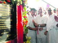 Healthy start: Union Health Minister Ghulam Nabi Azad lays the foundation stone of AIIMS-II at village Badhesa in Jhajjar district