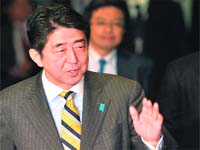 Prime Position: Japan's main opposition Liberal Democratic Party leader Shinzo Abe became the Prime Minister after a sweeping poll victory