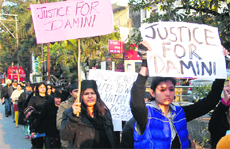 Residents take out a march in Dehradun on Sunday to demand justice for the Delhi rape victim.