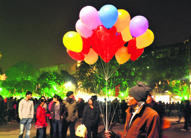 Though a large number of residents thronged Sector 17, not many were seen in an upbeat mood. 