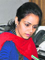 Shruti Singh in her office after she joined on Monday.