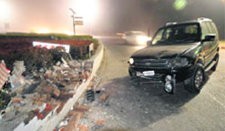 The Tata Safari that crushed a cyclist at Matka Chowk in Chandigarh on Tuesday. Tribune Photo: Manoj Mahajan 