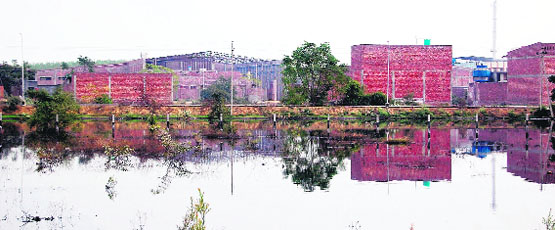 A view of the new focal point on Mehta Road in Amritsar. tribune photo