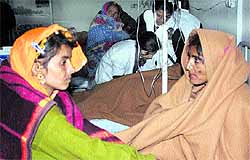 The victims who were robbed of cash and jewellery at the General Hospital, Sector 6, Panchkula, on Wednesday
