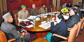Chief Minister Virbhadra Singh presides over a Cabinet meeting in Shimla on Wednesday. 