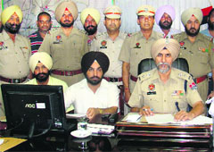 SSP HS Mann addressing mediapersons in Fatehgarh Sahib. Tribune file photo