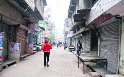 Traders of a market remain their units closed to protest against the Delhi gang-rape in Amritsar on Thursday. 