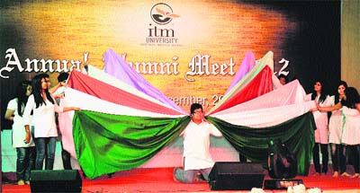 Students of ITM University perform during the annual alumni meet at Sector 23 in Gurgaon.  