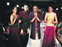 Fashion friendly: Models walk the ramp in one of the shows