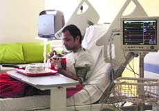 Himanshu, who got a successful intestinal transplant, at Gurgaon. 