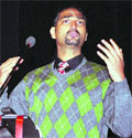 Business Development Explorers School MD Madhu Sudan addresses a conference on higher education in Jalandhar on Saturday. A Tribune photograph