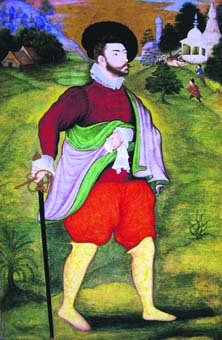 Portrait of a European Mughal, ca. 1590. Victoria & Albert Museum, London