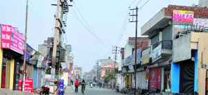 A view of the Ajit Road in Bathinda. 