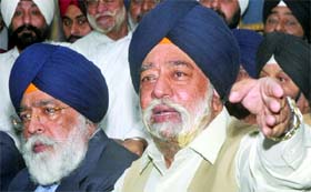 DSGMC president Paramjit Singh Sarna addresses a press conference recently to highlight the preparedness of the party for the historic election.