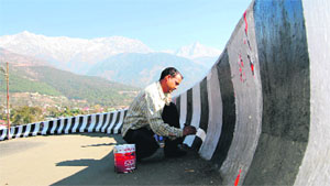 Preparations in full swing for the Vidhan Sabha winter session at Dharamsala on Sunday.