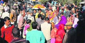 GS Bali, Minister for Technical Education, Transport, Food and Civil Supplies and Consumer Affairs, being welcomed by his supporters in the Changer belt of Nagrota Bagwan on Sunday.