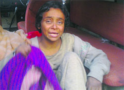A mentally challenged woman who was rescued from the railway station in Jalandhar on Saturday.