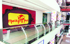 A view of the closed shop in a shopping mall in Amritsar on Monday. Photo: Sameer Sehgal 