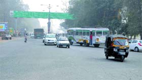 Bhai Ghanaiya chowk: Non-functional traffic lights compound the problem here for the vehicles coming from three sides Goniana, Muktsar and Bathinda city.