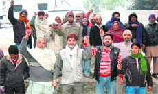 Uttarakhand statehood agitators demand the permanent capital status for Gairsain in Chamoli district in Haridwar on Monday.