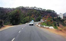 A view of the national highway near Kethlighat in Shimla. 