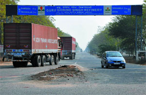 It is the most accident-prone area on the highway. The road leading to the refinery is wider than the highway and the vehicles coming out often get involved in collision