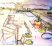 A sketch by Le Corbusier visualising Governor's Palace