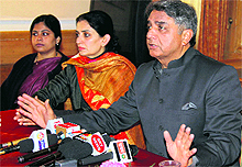 National Disaster Management Authority member VK Duggal addresses a press conference in Chandigarh on Wednesday