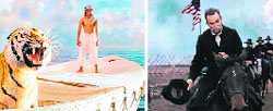 Stills of movies Life of Pi and (right) Lincoln