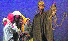 A scene of a play being staged in the Bharat Rang Mahotsav in New Delhi. 