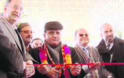 Deputy Chief Minister Tara Chand inaugurates the SDAs Habitat Centre at Bemina. A Tribune photograph