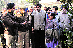 Police officials seek details from the deceased's relatives in Ludhiana on Saturday