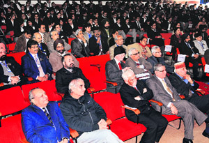 Alumni, students and staff attend the alumni meet at University Business School in Panjab University on Sunday.