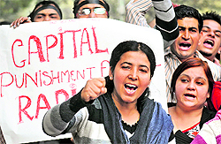 Students and social activists protest at Jantar Mantar in New Delhi demanding justice for the Delhi gang-rape victim on Sunday