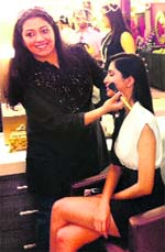 Turn around: Tanvi KG gives finishing touches to a model